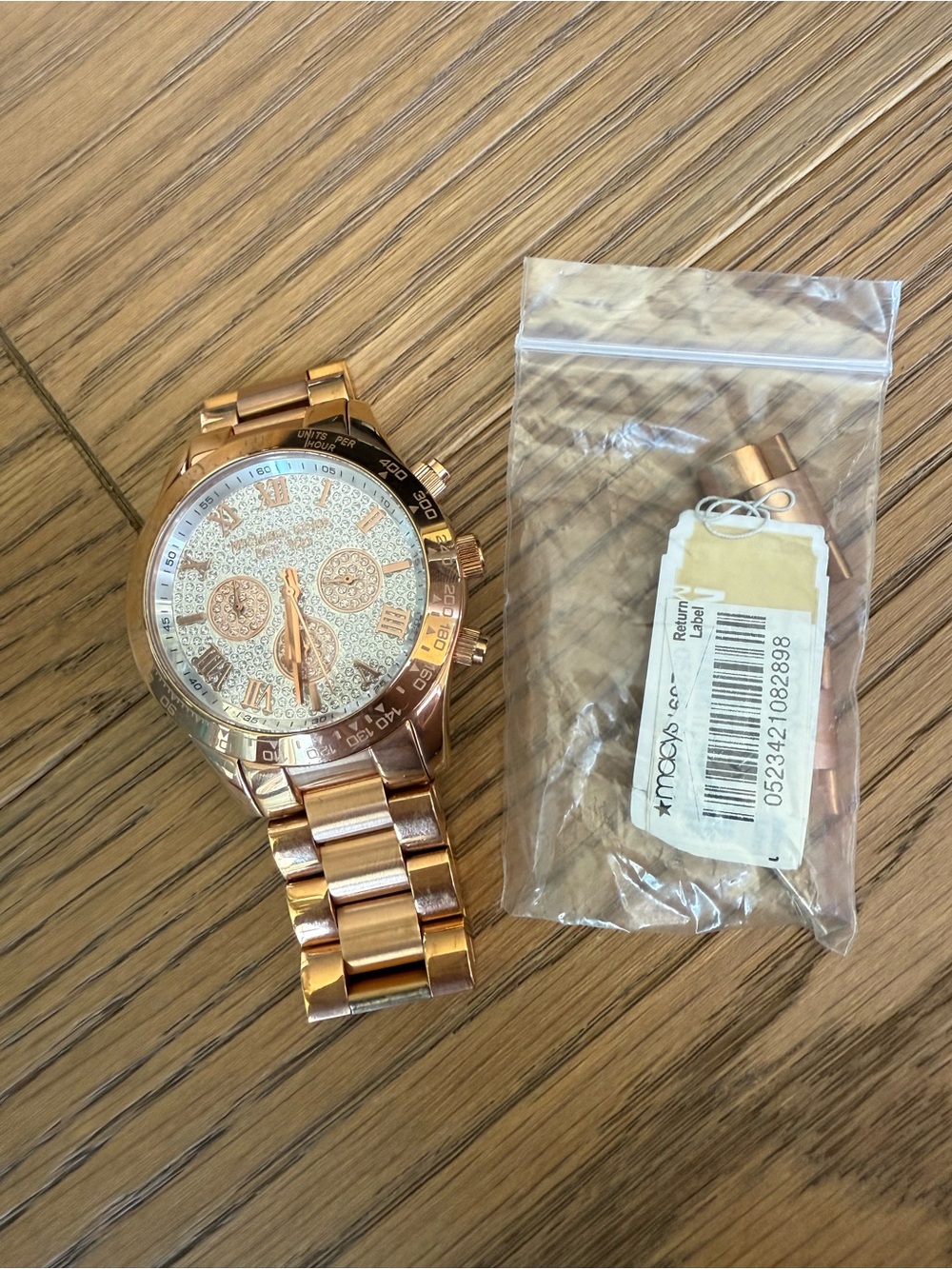 Michael Kors Rose Gold Crystal Dial Women's Chronograph Watch